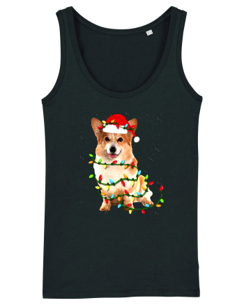 Corgi Christmas Light Black