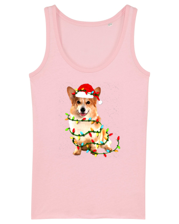 Corgi Christmas Light Cotton Pink