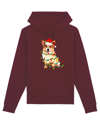 Corgi Christmas Light Burgundy