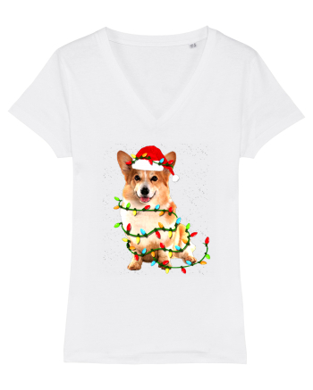 Corgi Christmas Light White