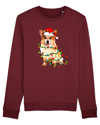Corgi Christmas Light Burgundy
