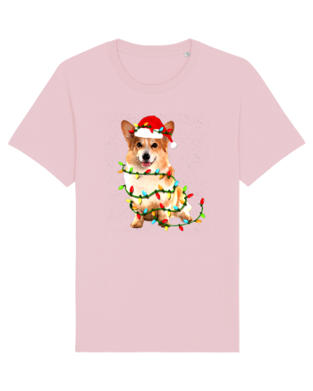 Corgi Christmas Light Cotton Pink