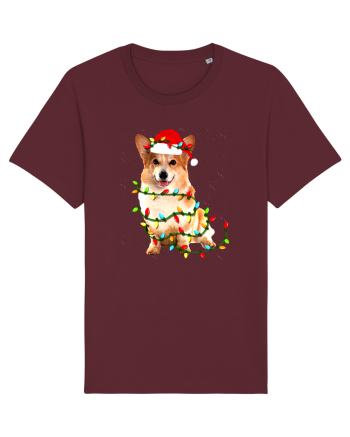 Corgi Christmas Light Burgundy