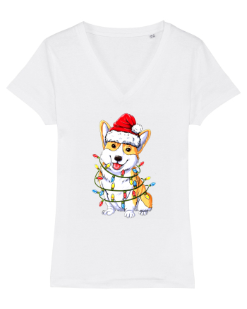 Corgi Xmas Light White