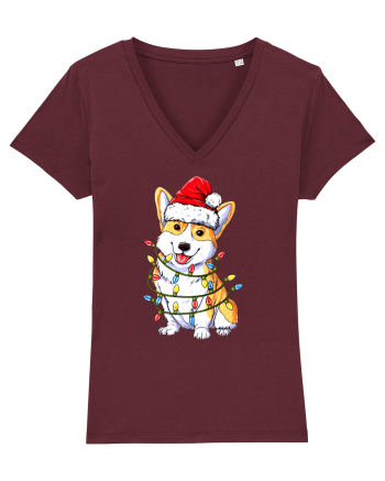 Corgi Xmas Light Burgundy