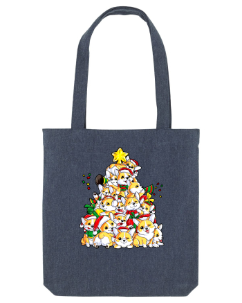 Corgi Xmas Tree Midnight Blue