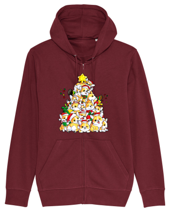 Corgi Xmas Tree Burgundy