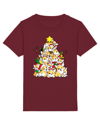 Corgi Xmas Tree Burgundy