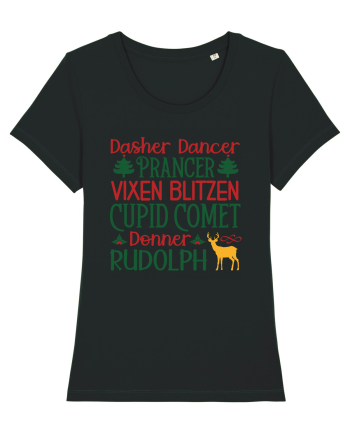 Dasher Dancer Prancer Vixen Blitzen Cupid Comet Donner Rudolph Black