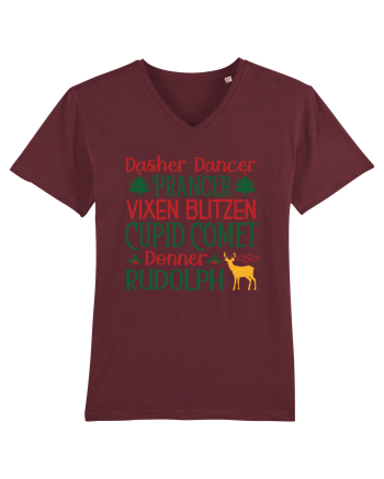 Dasher Dancer Prancer Vixen Blitzen Cupid Comet Donner Rudolph Burgundy