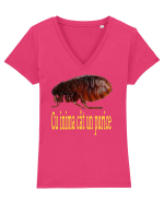 Cu inima cat un purice Tricou mânecă scurtă guler V Damă Evoker
