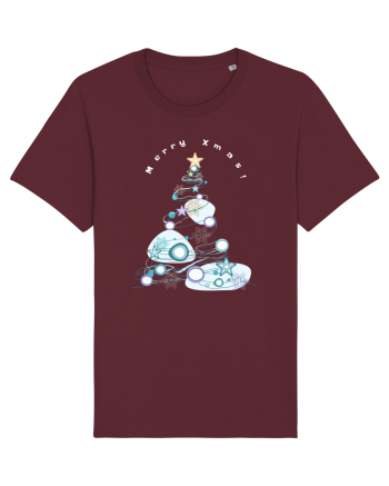 Merry Xmas Tree Burgundy