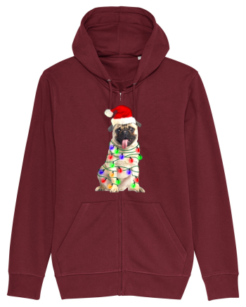 Pug First Christmas Burgundy
