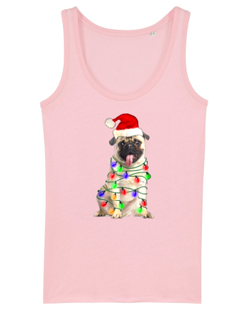 Pug First Christmas Cotton Pink