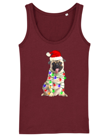 Pug First Christmas Burgundy