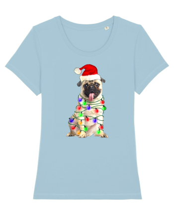Pug First Christmas Sky Blue