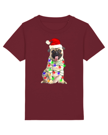 Pug First Christmas Burgundy