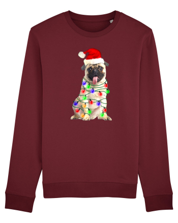 Pug First Christmas Burgundy