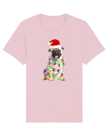 Pug First Christmas Cotton Pink
