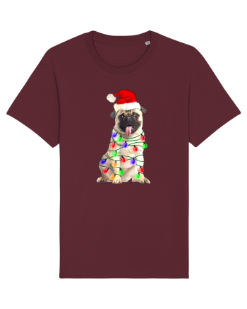 Pug First Christmas Burgundy