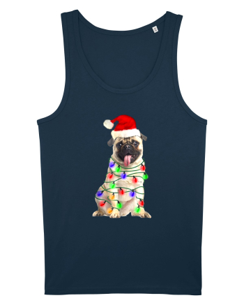 Pug First Christmas Navy