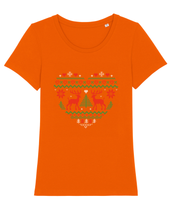 Christmas Heart Bright Orange
