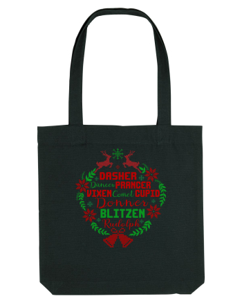 Dasher Dancer Prancer Vixen Blitzen Cupid Comet Donner Rudolph Black