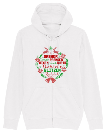 Dasher Dancer Prancer Vixen Blitzen Cupid Comet Donner Rudolph White