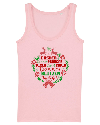 Dasher Dancer Prancer Vixen Blitzen Cupid Comet Donner Rudolph Cotton Pink