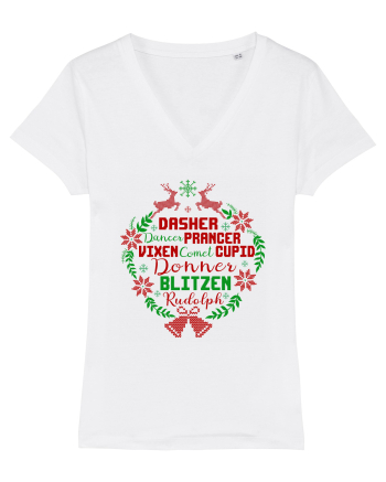 Dasher Dancer Prancer Vixen Blitzen Cupid Comet Donner Rudolph White
