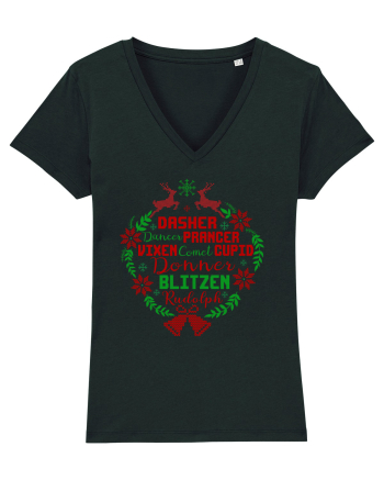 Dasher Dancer Prancer Vixen Blitzen Cupid Comet Donner Rudolph Black