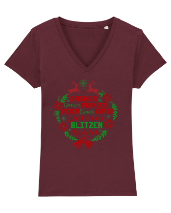 Dasher Dancer Prancer Vixen Blitzen Cupid Comet Donner Rudolph Burgundy