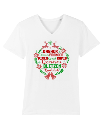 Dasher Dancer Prancer Vixen Blitzen Cupid Comet Donner Rudolph White