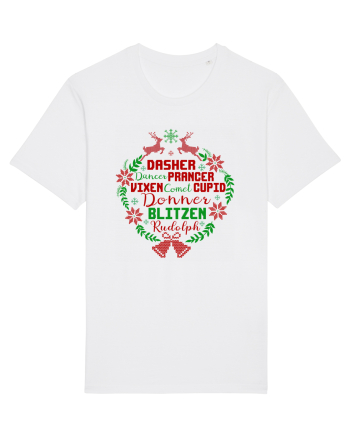 Dasher Dancer Prancer Vixen Blitzen Cupid Comet Donner Rudolph White