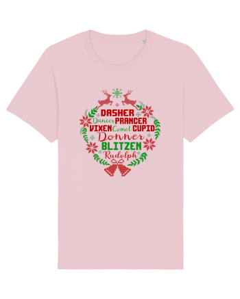 Dasher Dancer Prancer Vixen Blitzen Cupid Comet Donner Rudolph Cotton Pink