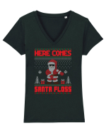 Here Comes Santa Floss Tricou mânecă scurtă guler V Damă Evoker