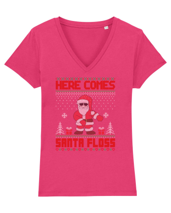 Here Comes Santa Floss Raspberry