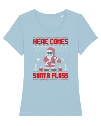 Here Comes Santa Floss Sky Blue