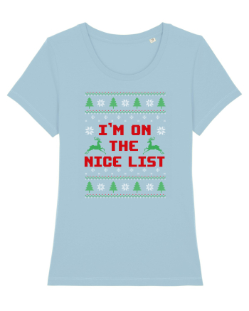 I'm on the nice list Sky Blue