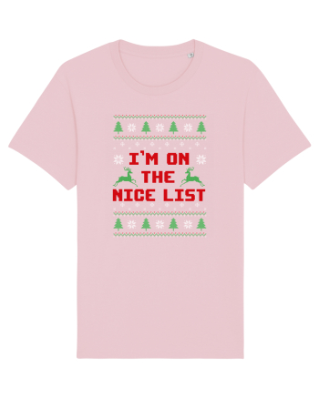 I'm on the nice list Cotton Pink