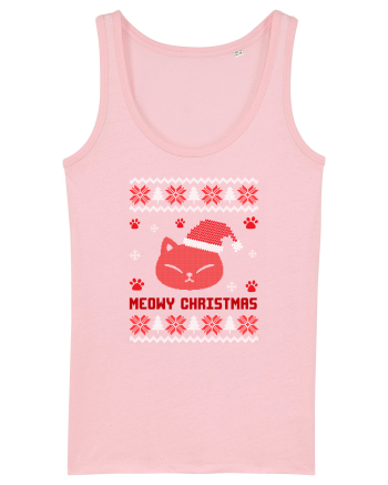Meowy Christmas Cat Cotton Pink