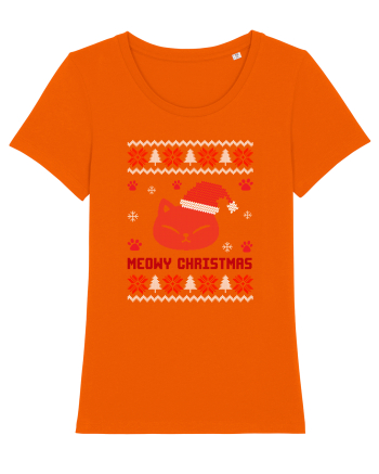 Meowy Christmas Cat Bright Orange