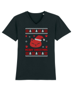 Meowy Christmas Cat Tricou mânecă scurtă guler V Bărbat Presenter