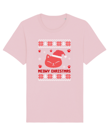 Meowy Christmas Cat Cotton Pink