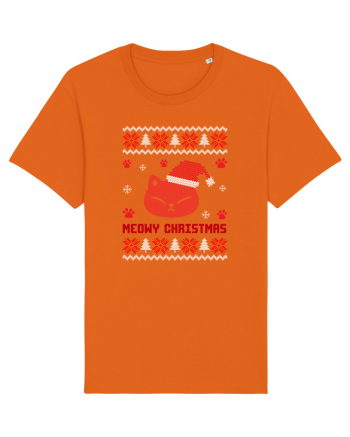 Meowy Christmas Cat Bright Orange