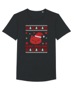 Meowy Christmas Cat Tricou mânecă scurtă guler larg Bărbat Skater