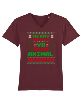 Merry Christmas Ya Filthy Animal Burgundy