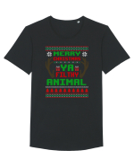 Merry Christmas Ya Filthy Animal Tricou mânecă scurtă guler larg Bărbat Skater