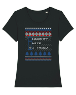 Naughty Nice I Tried Tricou mânecă scurtă guler larg fitted Damă Expresser