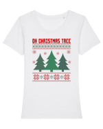 Oh Christmas Tree Tricou mânecă scurtă guler larg fitted Damă Expresser